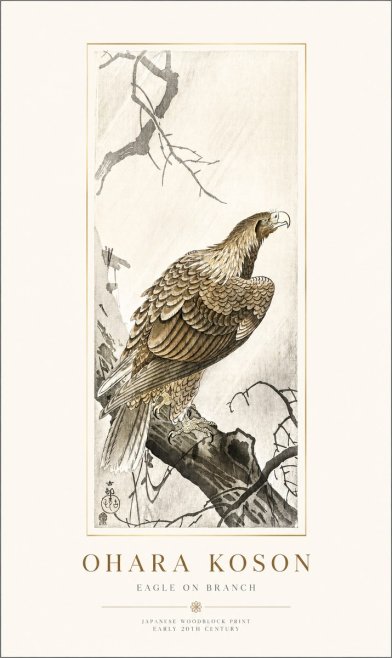 Ohara Koson Eagle on Branch No1 - Póster