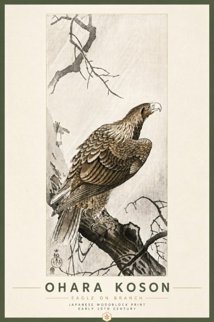 Ohara Koson Eagle on Branch No6 - Póster