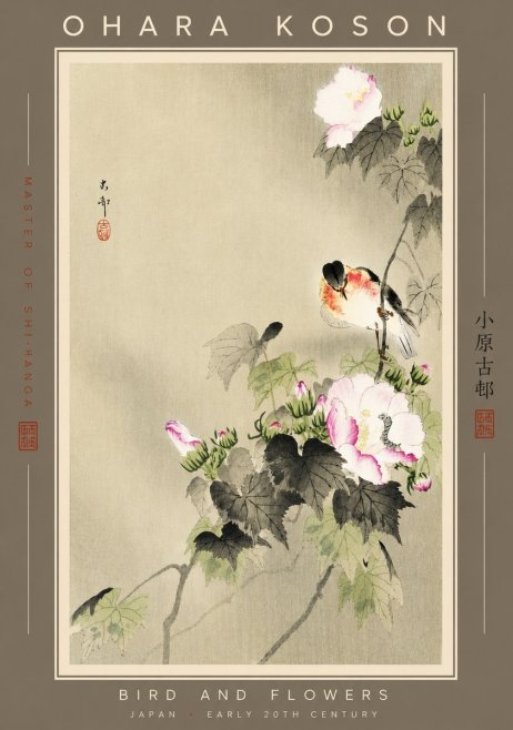 Ohara Koson Bird and Flowers No3 - Póster