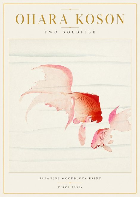 Ohara Koson Two Goldfish No3 - Póster