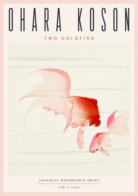 Ohara Koson Two Goldfish No4 - Póster