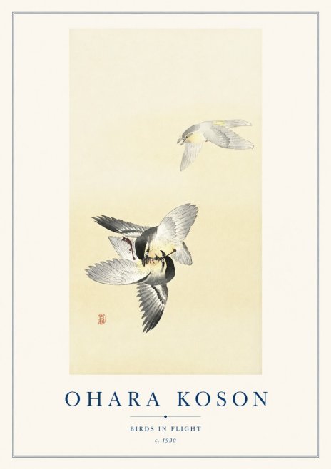 Ohara Koson Birds in Flight No1 - Póster