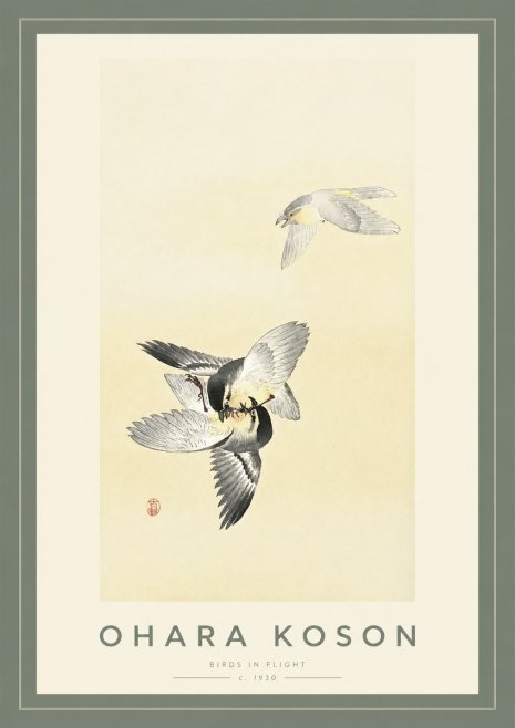 Ohara Koson Birds in Flight No2 - Póster