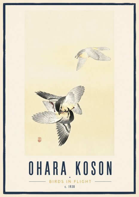 Ohara Koson Birds in Flight No3 - Póster