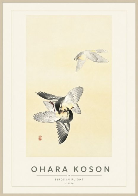 Ohara Koson Birds in Flight No4 - Póster