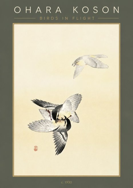 Ohara Koson Birds in Flight No5 - Póster
