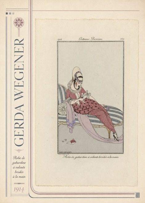 Gerda Wegener Robe De Gabardine À Volants Brodés À La Main I No2 - Póster