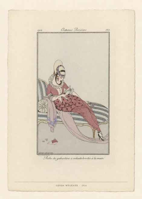 Gerda Wegener Robe De Gabardine À Volants Brodés À La Main I No6 - Póster