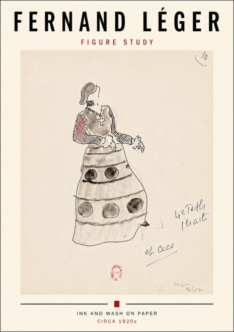 Fernand Léger Costume Design for Le Patin No4 - Póster