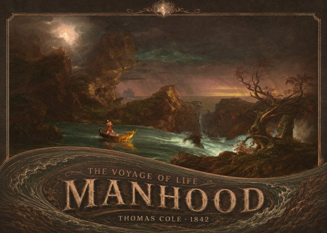 Thomas Cole The Voyage of Life: Manhood I No5 - Póster