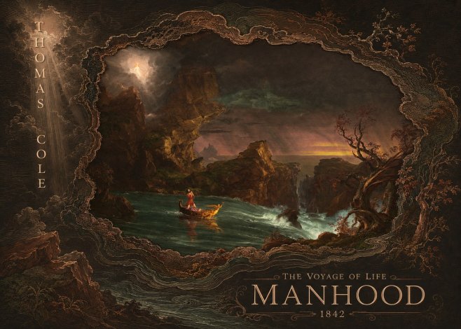 Thomas Cole The Voyage of Life: Manhood I No6 - Póster