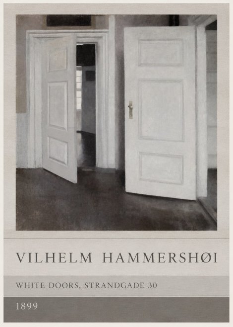 Vilhelm Hammershøi White Doors, Strandgade 30 No3 - Póster
