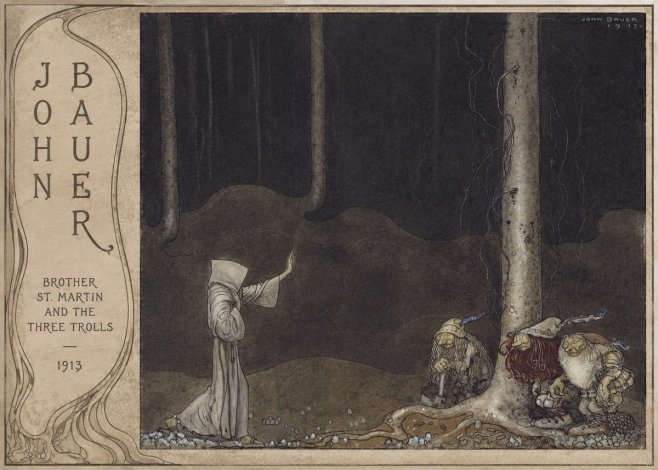 John Bauer Brother St. Martin and the Three Trolls No3 - Póster