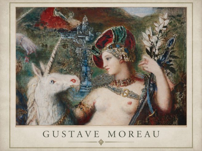 Gustave Moreau The Unicorns I No1 - Póster