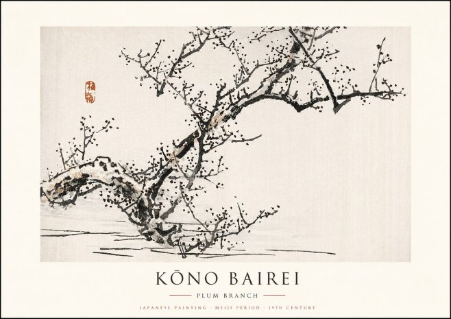 Kōno Bairei Plum Branch No1 - Póster