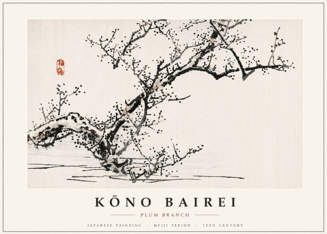 Kōno Bairei Plum Branch No6 - Póster