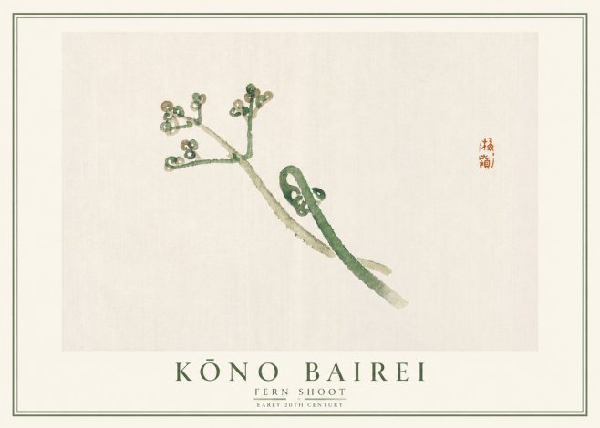 Kōno Bairei Fern Shoot No5 - Póster