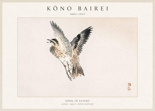 Kōno Bairei Song in Flight No1 - Póster