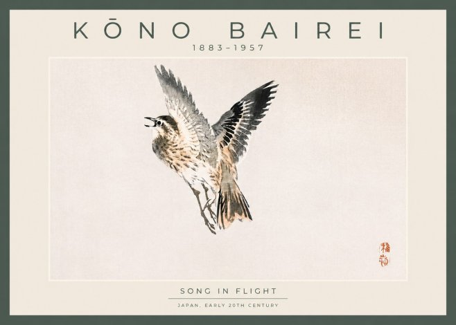 Kōno Bairei Song in Flight No4 - Póster
