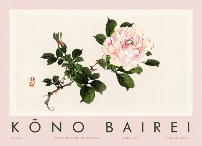 Kōno Bairei Peony I No2 - Póster