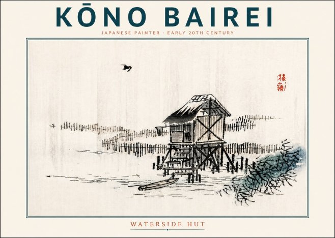 Kōno Bairei Waterside Hut No4 - Póster