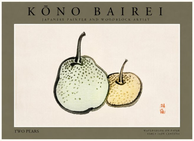 Kōno Bairei Two Pears No3 - Póster