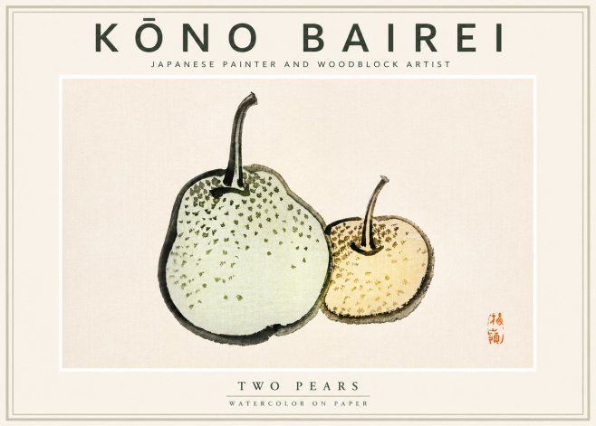 Kōno Bairei Two Pears No4 - Póster