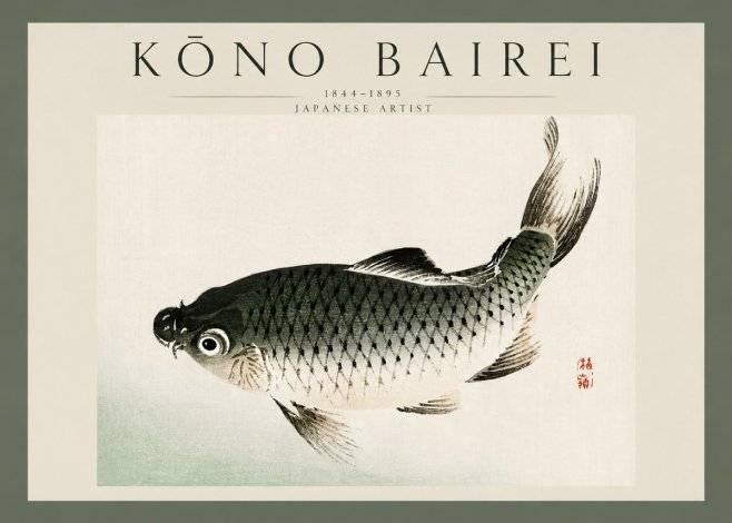 Kōno Bairei Fish I No3 - Póster