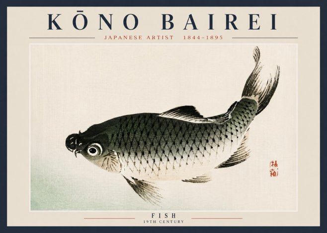 Kōno Bairei Fish I No6 - Póster