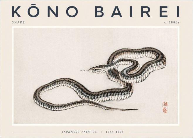 Kōno Bairei Snake No2 - Póster