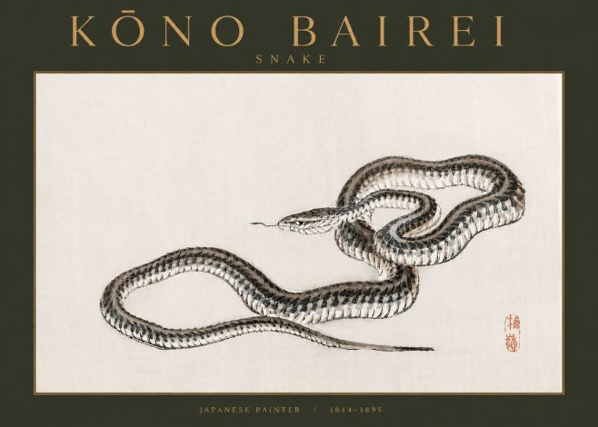 Kōno Bairei Snake No3 - Póster