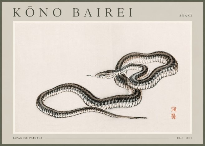 Kōno Bairei Snake No4 - Póster