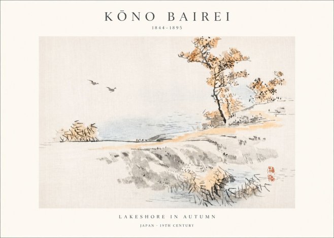 Kōno Bairei Lakeshore in Autumn No1 - Póster