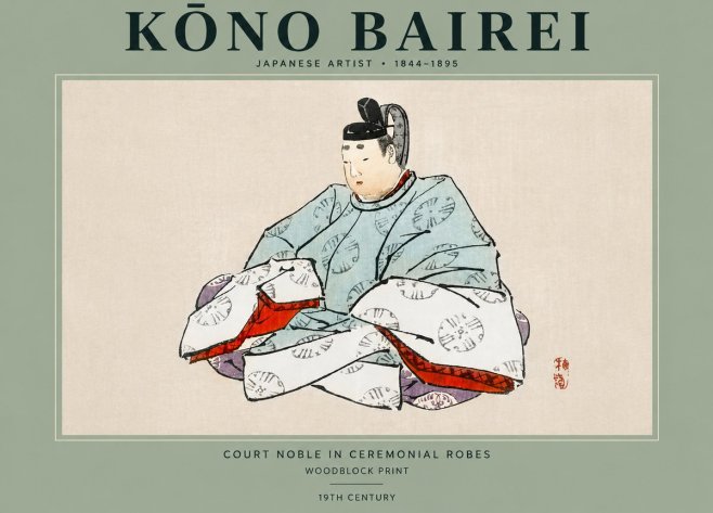 Kōno Bairei Court Noble in Ceremonial Robes No2 - Póster
