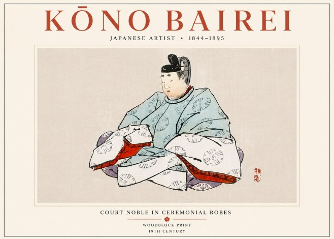 Kōno Bairei Court Noble in Ceremonial Robes No6 - Póster