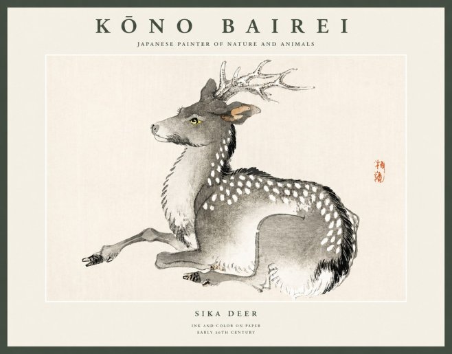 Kōno Bairei Sika Deer No1 - Póster