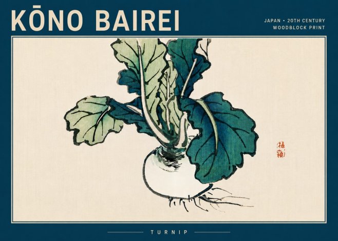 Kōno Bairei Turnip No5 - Póster