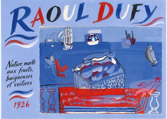 Raoul Dufy Nature Morte Aux Fruits, Baigneuses Et Voiliers No5 - Póster