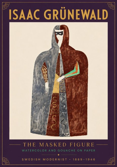 Isaac Grünewald The Masked Figure No3 - Póster