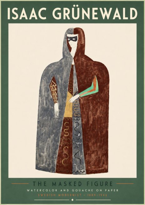 Isaac Grünewald The Masked Figure No4 - Póster