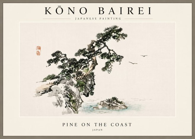 Kōno Bairei Pine on the Coast No6 - Póster