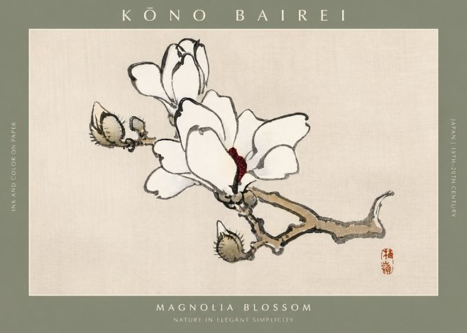 Kōno Bairei Magnolia Blossom No2 - Póster