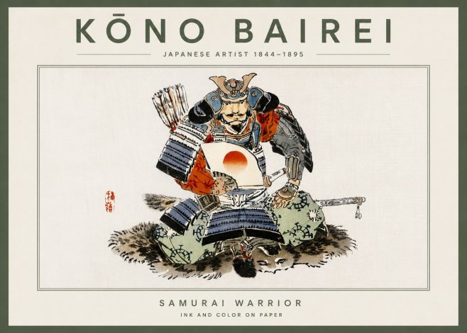Kōno Bairei Samurai Warrior No4 - Póster