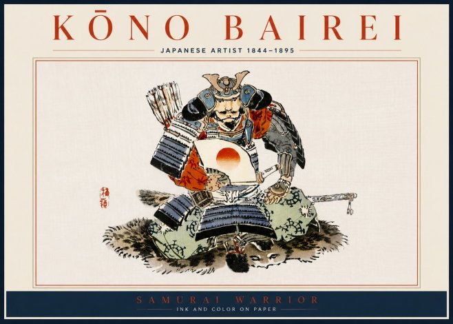 Kōno Bairei Samurai Warrior No5 - Póster