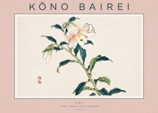 Kōno Bairei Lily No3 - Póster