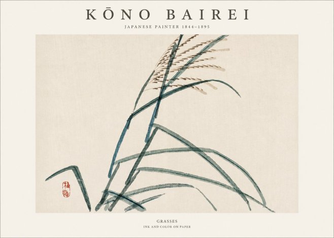 Kōno Bairei Grasses No1 - Póster