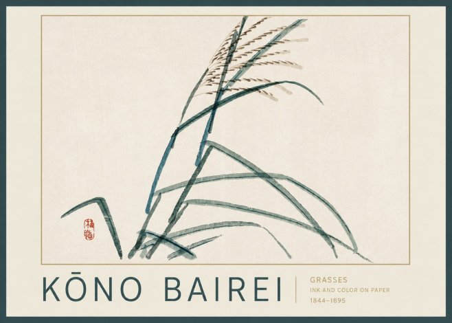 Kōno Bairei Grasses No2 - Póster
