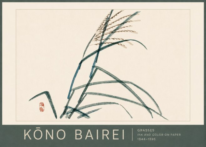 Kōno Bairei Grasses No6 - Póster