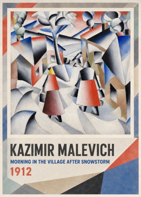 Kazimir Malevich Morning in the Village After Snowstorm No1 - Póster