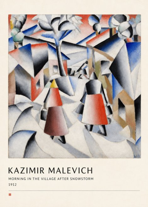 Kazimir Malevich Morning in the Village After Snowstorm No4 - Póster